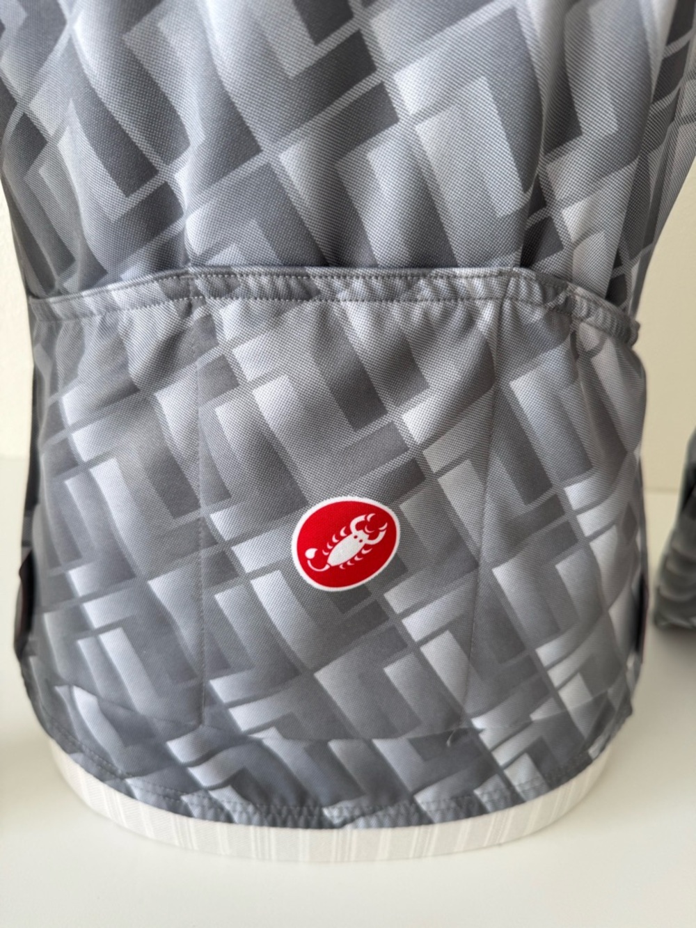 Vintage Castelli Thermal Fleece Cycling Jersey - Women’s Small - Gray Geometric - Picture 7 of 15